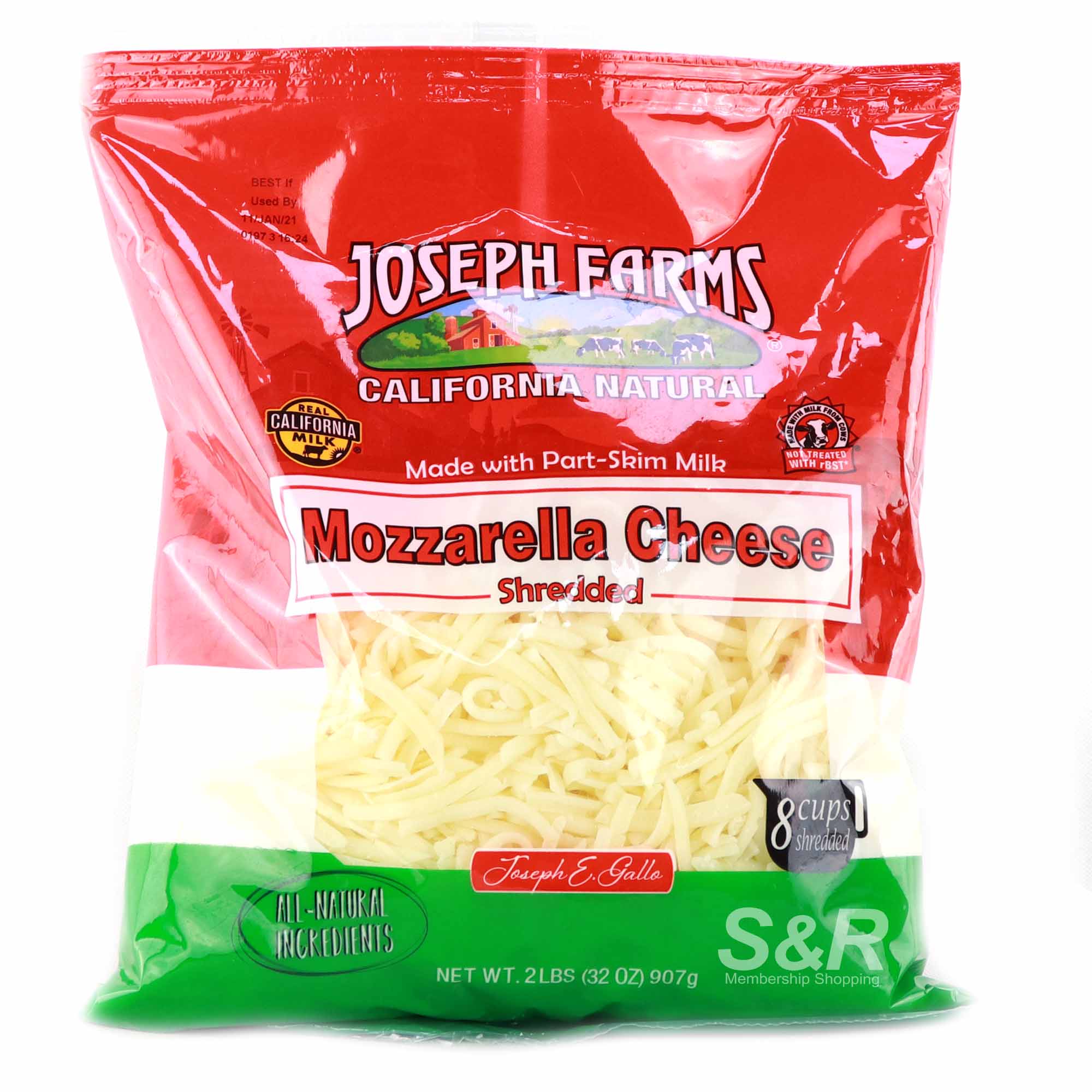 Joseph Farms Mozzarella Shreds 907g Joseph Farms Mozzarella Shreds 907g
